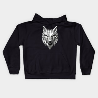 Realistic 3D Wolf Head Kids Hoodie